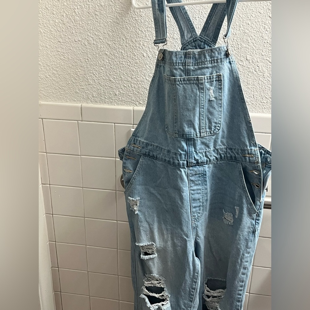 Light blue overalls
